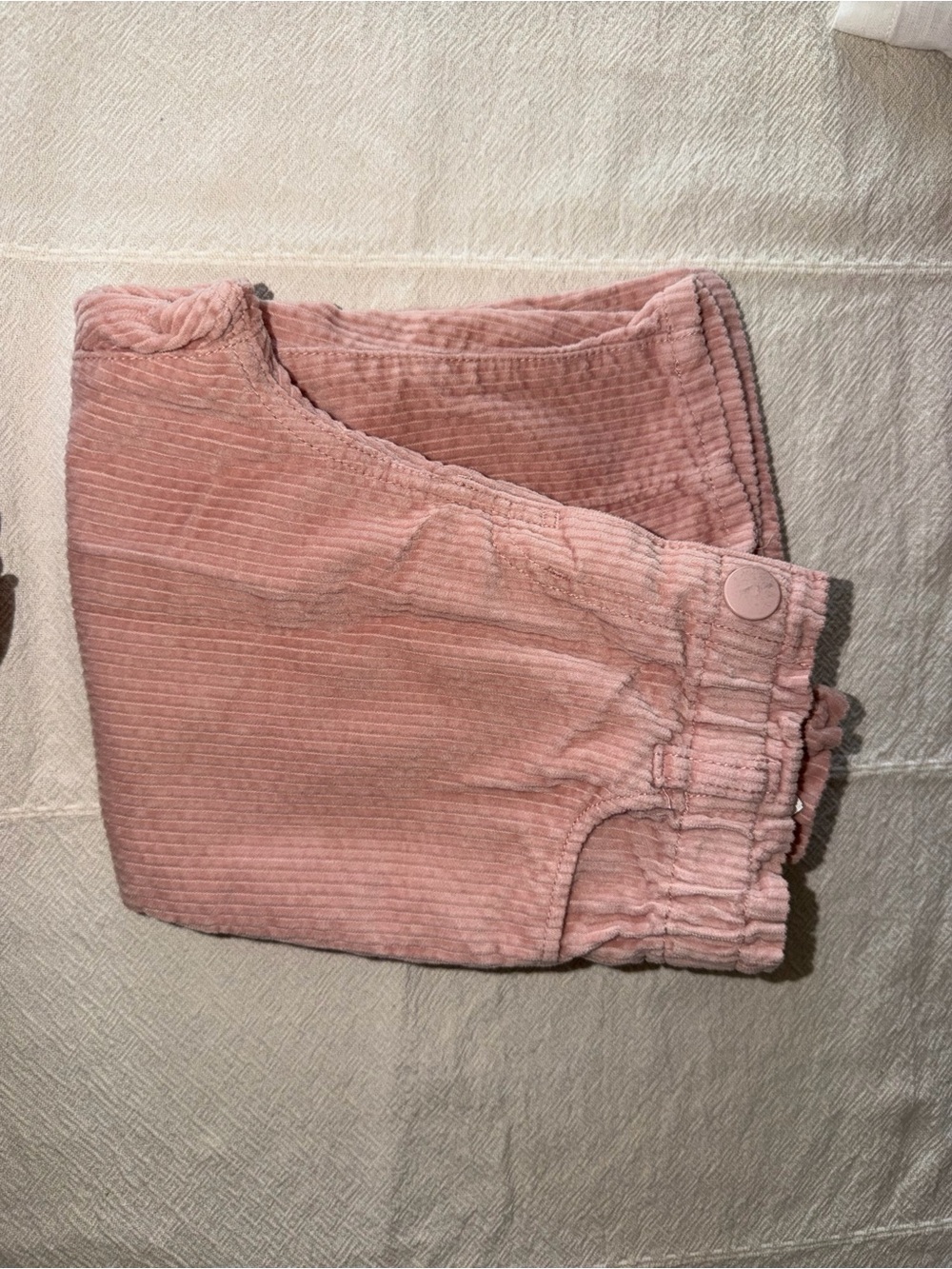 H&M Dusty Pink Corduroy Elastic Waist Pants